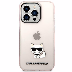 Karl Lagerfeld KLHCP14LCTTRI iPhone 14 Pro 6.1 "hardcase roosa / roosa läbipaistev Choupette Body