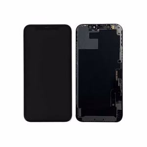Ekranas Apple iPhone 12 / 12 Pro su lietimui jautriu stikliuku juodas originalus (8/10 kasutatud / naudotas)