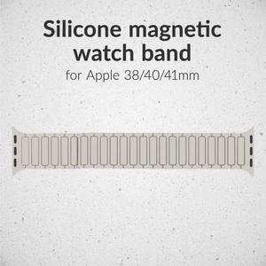 Mobilize silikoonist kellarihm - magnetiline - Apple 38/40/41mm - Starlight