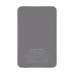 Krüger&Matz magnetiline juhtmevaba akupank, 5000 mAh, hall