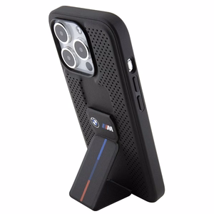 BMW Grip Stand Smooth & Perforated ümbris jaoks iPhone 15 Pro - must