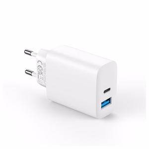 Forever TC-07-30AC PD QC laadija 1x USB-C 1x USB 30W valge + USB-C - USB-C kaabel 60W