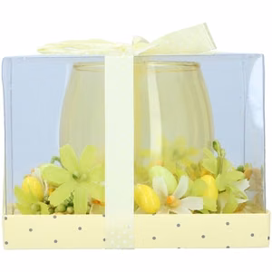 Arti Casa lihavõtteküünal klaasis, 11 cm, kollane