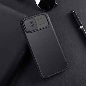 Nillkin Qin Leather Pro Case iPhone 14 Plus с защитой камеры флип-чехол зелёный
