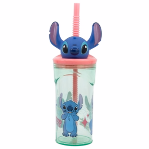 Disney Stitch Flowers kruus kõrre ja 3D-figuuriga, 360 ml