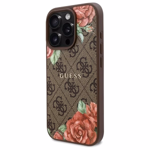 Guess GUHMP16XP4ROPEMCW iPhone 16 Pro Max 6.9" коричневый/коричневый жёсткий чехол 4G Flowers Print MagSafe