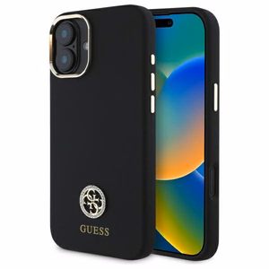 Guess Silicone Logo Strass 4G Ümbris jaoks iPhone 16 - must