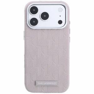 Karl Lagerfeld Grained Mono Resin Logo MagSafe ümbris mudelile iPhone 17 Pro / 18 Pro – värv: roosa