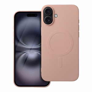 SILICONE MAG ÜMBRIS (big hole) compatible with MagSafe jaoks IPHONE 16 Plus roosa