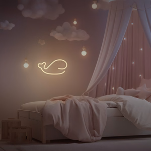Neon LED Light WHALE warm valge Bat + USB FLNE09 Forever Light