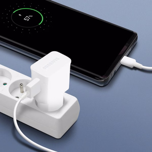 Samsung EP-TA200EWE USB-A 15W wall laadija koos EP-DR140AWE USB-A - USB-C kaabel (OOB Bulk - replacement packaging) - valge