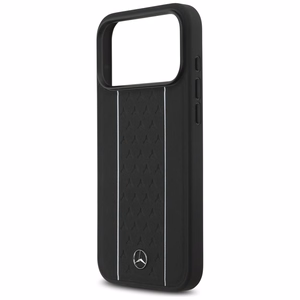 Mercedes Leather Star Pattern Stripes MagSafe Ümbris jaoks iPhone 17 Pro Max - Must