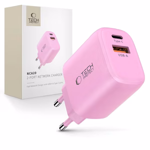 Tech-Protect NCA20 PD 20W QC3.0 USB-A / USB-C Wall Laadija - roosa