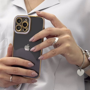 Moekate iPhone 12 kuldse raamiga geelkate punane