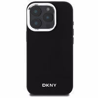 DKNY Plain Hõbedane Logo MagSafe iPhone 16 Pro Ümbris - Must