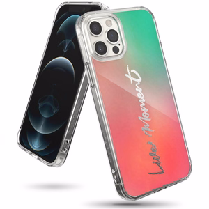 Ringke Fusion Design PC ümbris TPU kaitsekattega iPhone 12 Pro Max'ile roosa-roheline (GNAP0028)