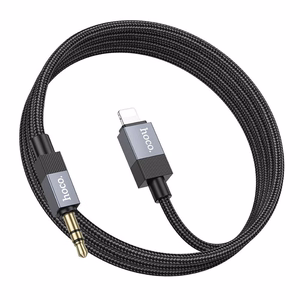 AUX kaabel Jack 3,5 mm (isane) - Lightning (isane) Hoco 1 m UPA32A must