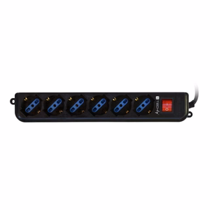 Techly IUPS-PCP-6V – 6 pesaga ja VDE-pistikuga pikendusjuhe, must