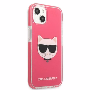 Чехол Karl Lagerfeld Choupette Head для iPhone 13 — фуксия