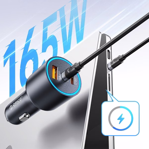Orico HyperDrive 165W USB-A + 2x USB-C autolaadija - must
