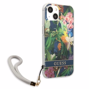 Guess GUHCP13SHFLSB iPhone 13 mini 5.4" синий/синий жёсткий чехол Flower Strap