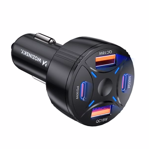 Wozinsky WLS-04 60W autolaadija, 2xUSB-C ja 2xUSB-A, must