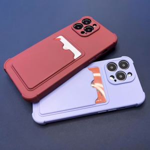 Card Armor Case Kott Cover iPhone 13 Mini Card Wallet Silikoon Air Bag Armor Pink