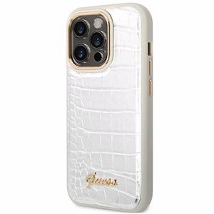 Guess Croco Collection ümbris jaoks iPhone 14 Pro 6.1" - hõbedane