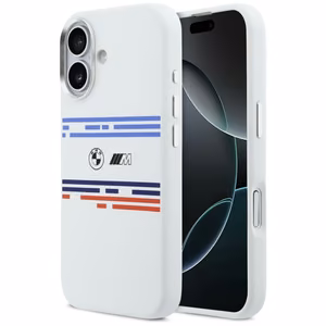 BMW M Silicon Horizontal Line MagSafe Ümbris jaoks iPhone 17 - valge