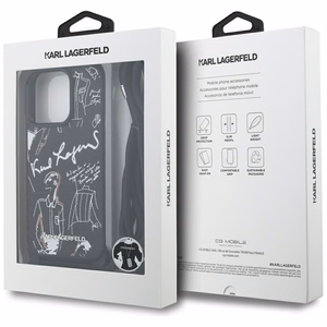 KARL LAGERFELD ümbris jaoks IPHONE 16 PRO MAX KLHCP16XPGGRMPCK compatible with MagSafe (CRSSBY Grained PU W/ Pattern & Logo) must