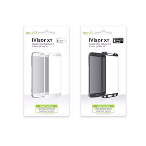 Moshi iVisor XT korduvkasutatav kogu ekraani kaitsekile seadmele Samsung Galaxy S4, valge raamiga