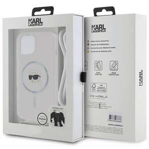 Karl Lagerfeld Crossbody IML Karl Head MagSafe ümbris jaoks iPhone 15 / 14 / 13 - läbipaistev
