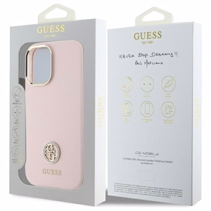 Guess Silicone Logo Strass 4G ümbris jaoks iPhone 16 - light roosa