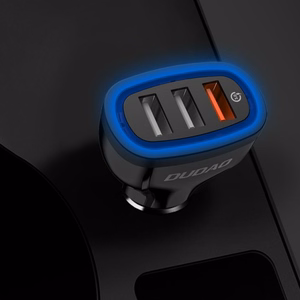 Autolaadija Dudao R7S QC3.0 Quick Charge 18W must (pordid: 3xUSB)