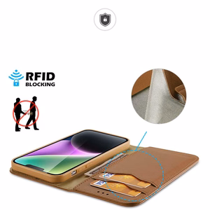 DUX DUCIS wallet ümbris HIVO jaoks IPHONE 15 Plus brown