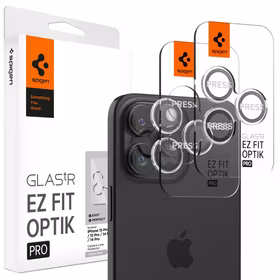 Spigen Glas.tR EZ Fit Optik Pro Camera Cover jaoks iPhone 15 Pro / 15 Pro Max / 16 Pro / 16 Pro Max / 17 Pro / 17 Pro Max - 2 pcs.