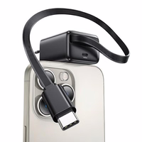 USAMS Võrgulaadija 1xUSB-C keritava kaabliga USB-C Retractable PD+QC 20W Gan Fast Charging valge YC Series CC233TC02 (US-CC233)