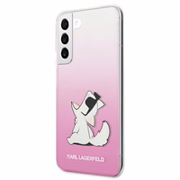 Karl Lagerfeld Choupette Eat Case Samsung Galaxy S22+ jaoks - roosa