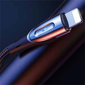 Joyroom Sharp Series S-M411 USB-A / Lightning 3A кабель 1.2m с индикатором зарядки - чёрный