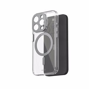 Moshi iGlaze MagSafe ümbris seadmele iPhone 15 Pro, läbipaistev Meteorite Gray detailidega