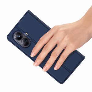 Чехол Dux Ducis Skin Pro для Realme 10 Pro+ книжка-кошелёк с подставкой синий