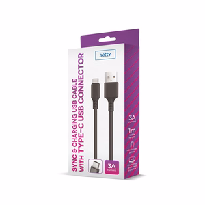 Setty kaabel USB - USB-C 1,0 m 3A must