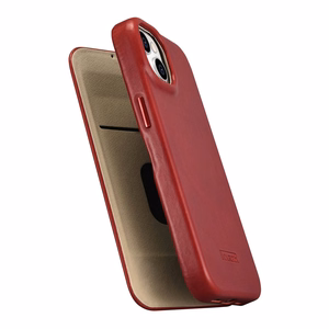 Чехол iCarer CE Oil Wax Premium Leather Folio для iPhone 14 Plus магнитный с откидной крышкой MagSafe красный
