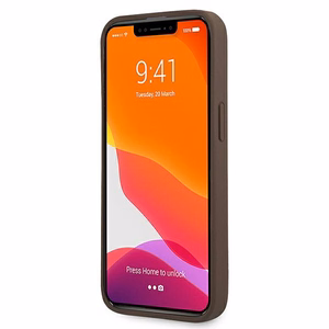 Guess GUHCP13L4GMRBR iPhone 13 Pro / 13 6.1" pruun/pruun kõvakott 4G koos rõngaste stendiga
