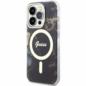 Guess GUHMP14LHTMRSK iPhone 14 Pro 6.1" must/must hardcase Golden Marble MagSafe