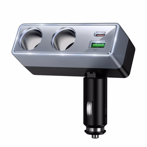Autolaadija Hoco 1xUSB A + 1xUSB C+2x sigaretisüütaja pordid PD QC3.0 max 240W/24V Z65B must