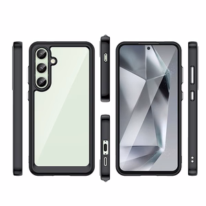 Outer Space Ümbris with Gel Frame jaoks Samsung Galaxy S24 FE - must