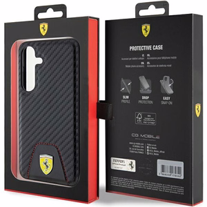 Ferrari Carbon Stitched Bottom ümbris jaoks Samsung Galaxy S24 - must