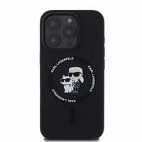 Karl Lagerfeld Silicone Karl&Choupette Heads Ring MagSafe Ümbris jaoks iPhone 16 Pro Max - Must