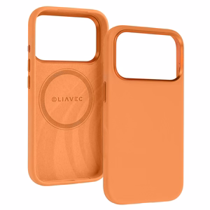 Liavec Silky чехол с металлической рамкой камеры для Iphone 17 Pro Max оранжевый